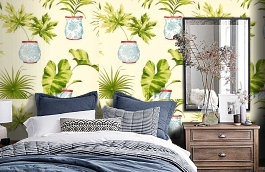 Обои F91156 фото в интерьере спальни превью