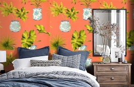 Обои F91158 фото в интерьере спальни превью