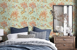 Обои F913003 фото в интерьере спальни превью