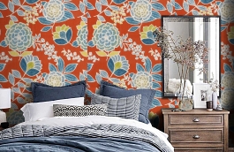 Обои F913008 фото в интерьере спальни превью