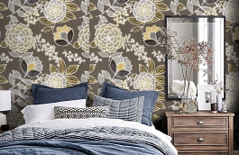 Обои F913010 фото в интерьере спальни превью