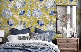 Обои F913011 фото в интерьере спальни превью