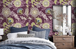 Обои F913012 фото в интерьере спальни превью