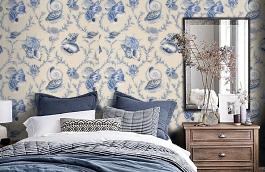 Обои F95744 фото в интерьере спальни превью