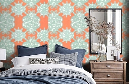 Обои F98612 фото в интерьере спальни превью