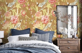 Обои F98646 фото в интерьере спальни превью