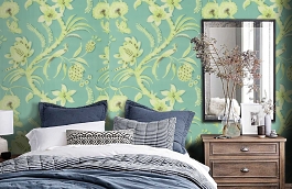 Обои F99253 фото в интерьере спальни превью