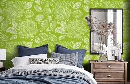 Обои F99267 фото в интерьере спальни превью