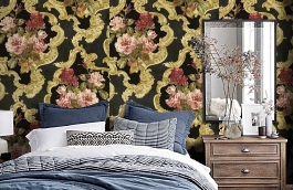 Обои SV81800F фото в интерьере спальни превью