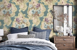 Обои SV81802F фото в интерьере спальни превью