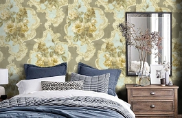 Обои SV81806F фото в интерьере спальни превью