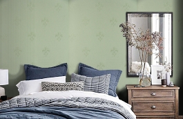 Обои SF1018 фото в интерьере спальни превью