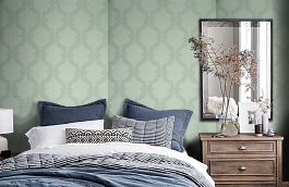 Обои SF1072 фото в интерьере спальни превью