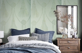 Обои SF1076 фото в интерьере спальни превью