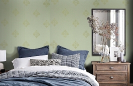 Обои SF1089 фото в интерьере спальни превью