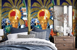 Обои 1444 ev5 803 фото в интерьере спальни превью