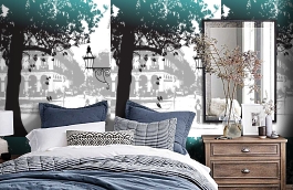 Обои 1513 ev5 203 фото в интерьере спальни превью