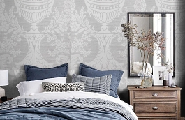 Обои KT4515 фото в интерьере спальни превью
