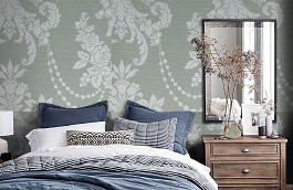 Обои KT4548 фото в интерьере спальни превью