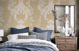 Обои KT4575 фото в интерьере спальни превью