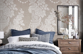 Обои KT4580 фото в интерьере спальни превью