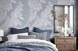 Обои KT4586 фото в интерьере спальни превью