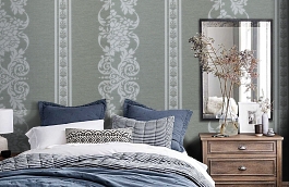 Обои KT7948 фото в интерьере спальни превью