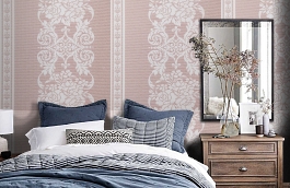 Обои KT7957 фото в интерьере спальни превью