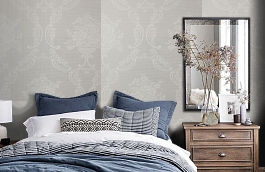 Обои KT9810 фото в интерьере спальни превью