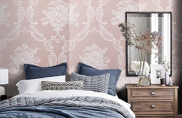 Обои KT9857 фото в интерьере спальни превью