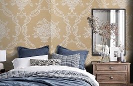 Обои KT9875 фото в интерьере спальни превью