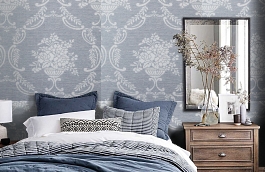 Обои KT9886 фото в интерьере спальни превью