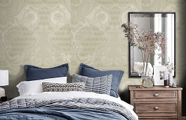 Обои KTE08001 фото в интерьере спальни превью