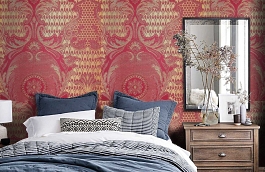 Обои KTE08033 фото в интерьере спальни превью