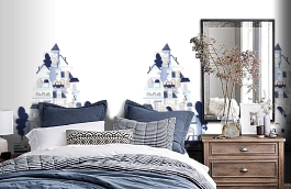 Обои T2270 фото в интерьере спальни превью