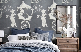 Обои F75.0006.C04 RODIN C-04 фото в интерьере спальни превью