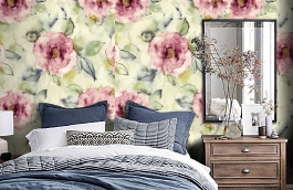 Обои JA41209F фото в интерьере спальни превью