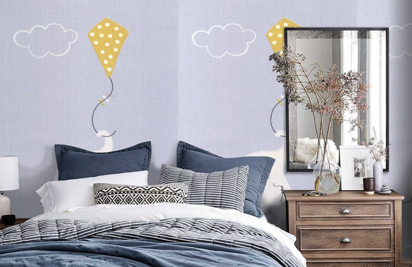 Обои MLW29986214 фото в интерьере спальни