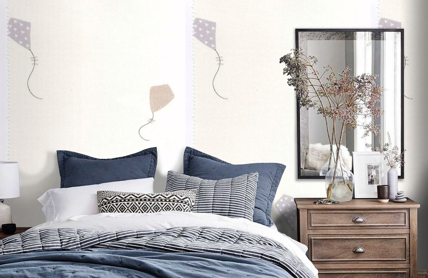 Обои MLW29991313 фото в интерьере спальни