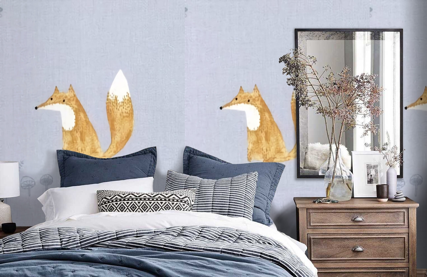 Обои MLW80006433 фото в интерьере спальни