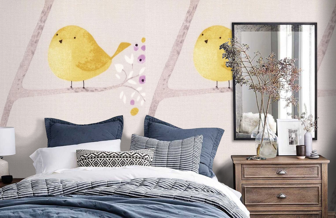 Обои MLW80025224 фото в интерьере спальни