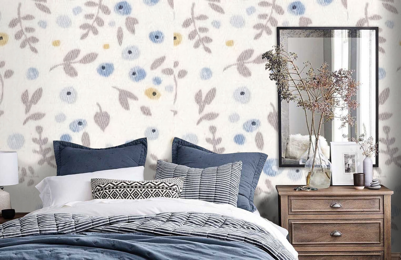 Обои MLW80036331 фото в интерьере спальни