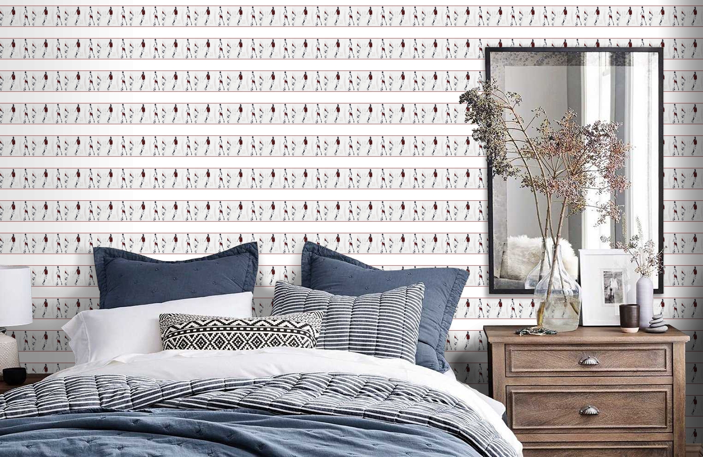 Обои DLB50090 фото в интерьере спальни