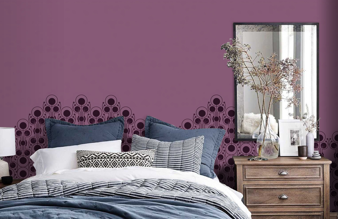 Обои DM205-2 фото в интерьере спальни Обои DM205-2 фото в интерьере спальни