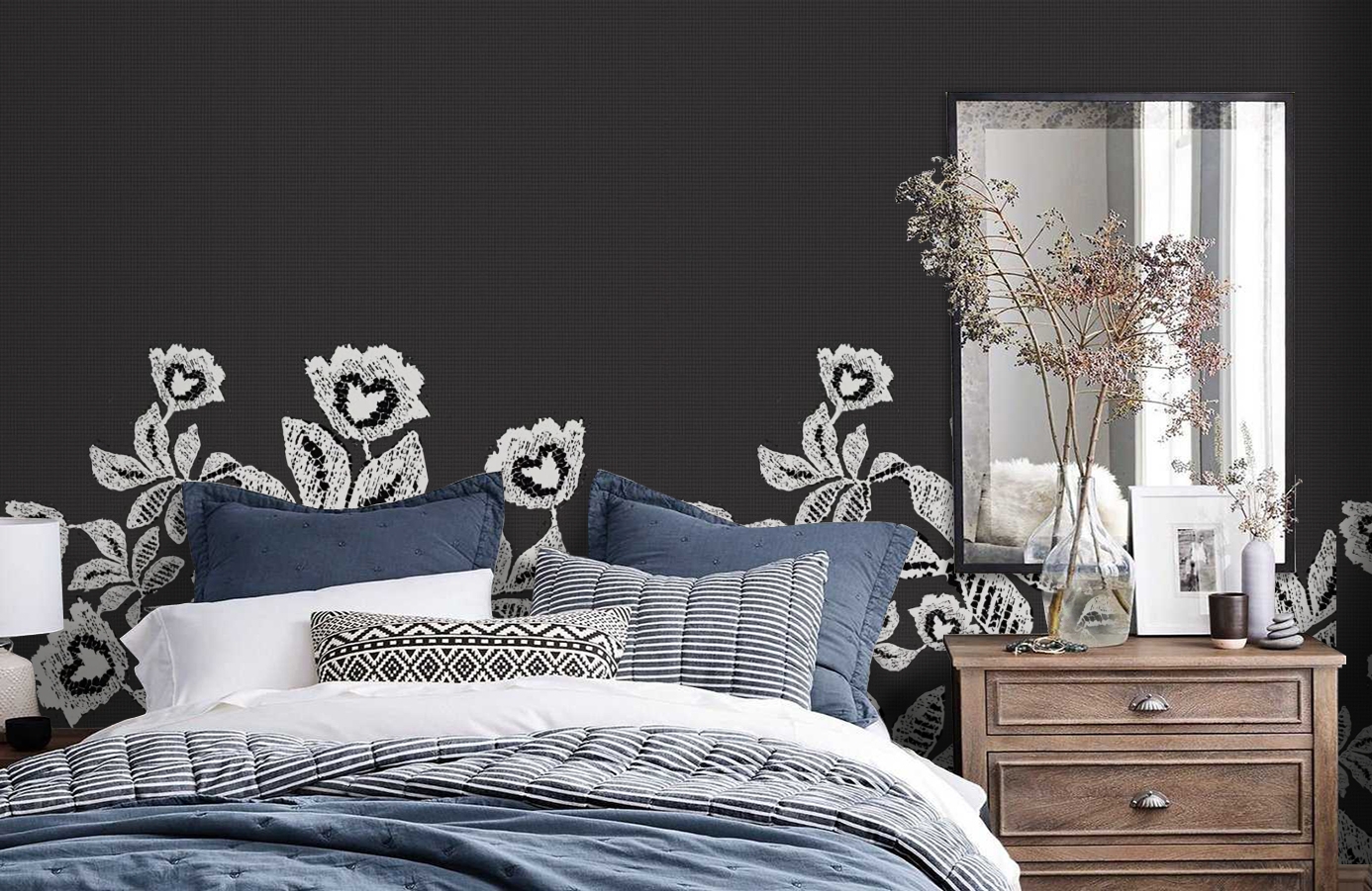 Обои DM207-2 фото в интерьере спальни