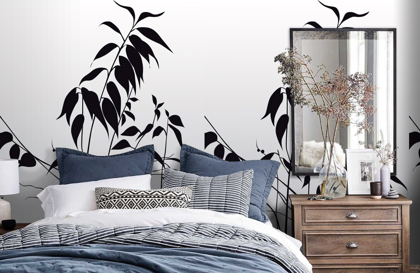 Обои DM208-3 фото в интерьере спальни Обои DM208-3 фото в интерьере спальни