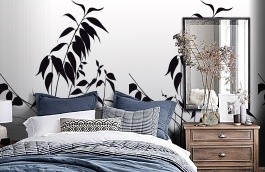 Обои DM208-3 фото в интерьере спальни превью