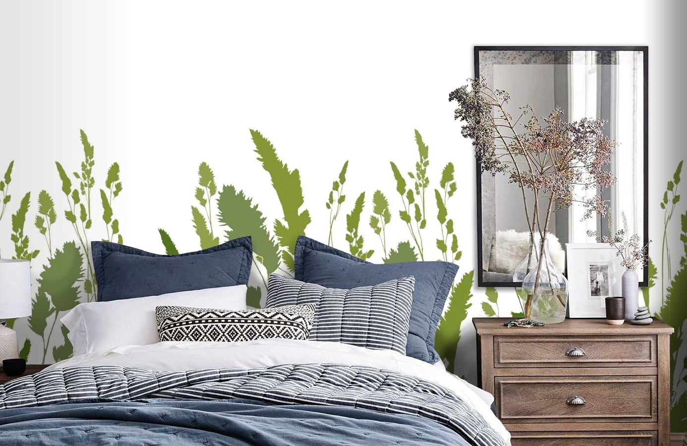 Обои DM220-3 фото в интерьере спальни