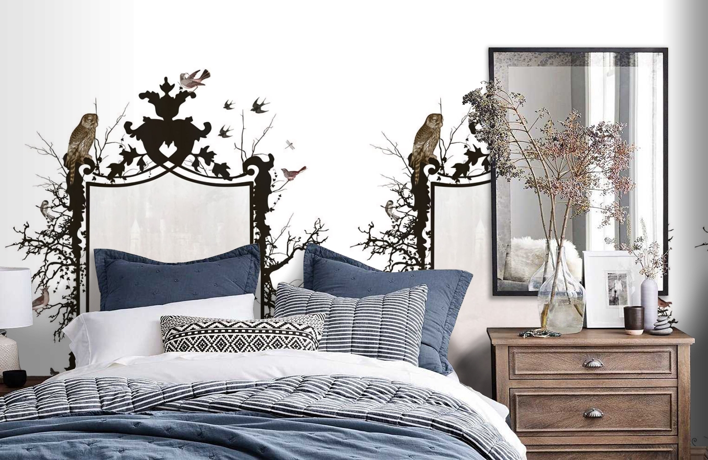 Обои P010201-4 фото в интерьере спальни