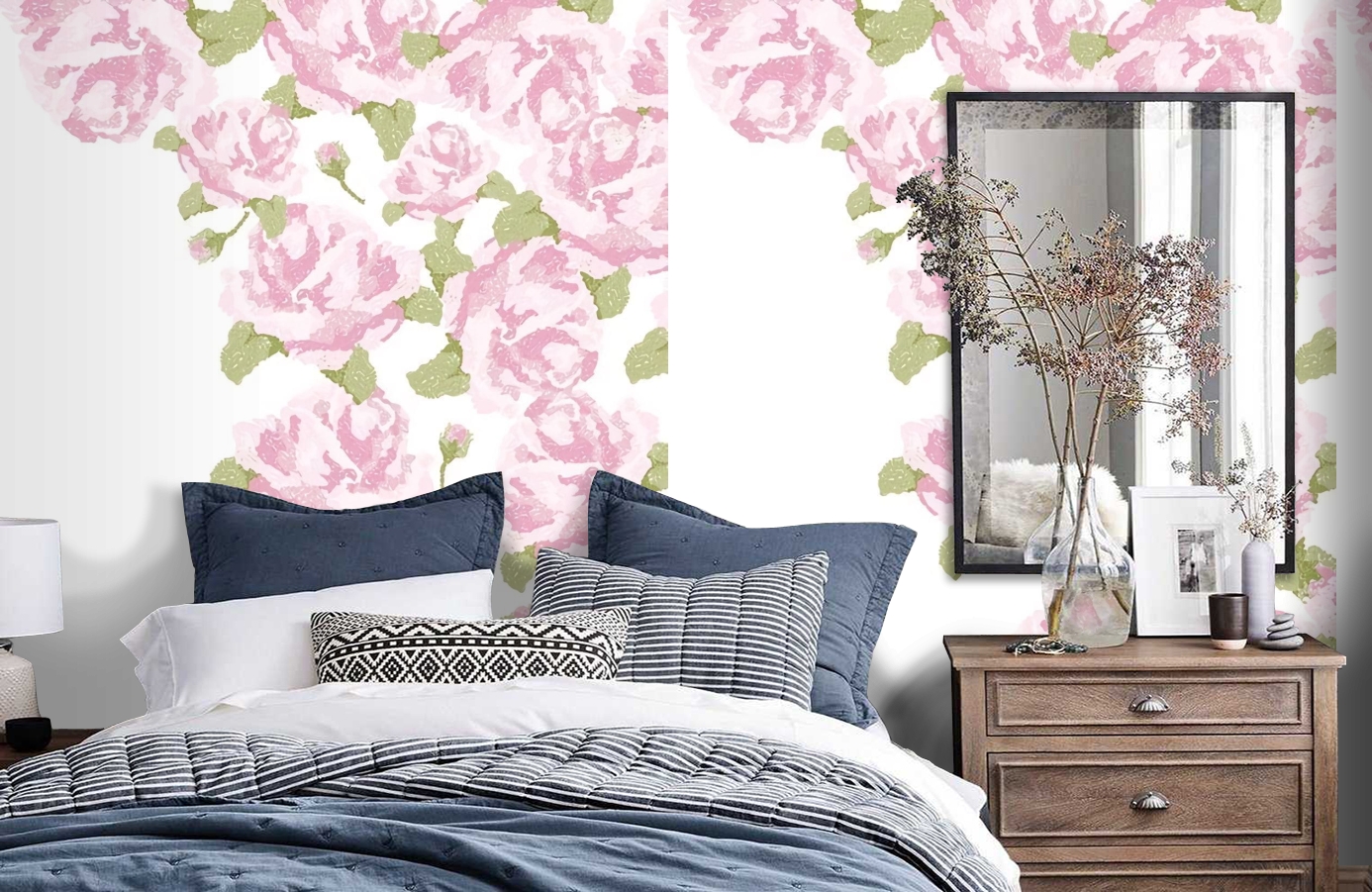 Обои P010306-4 фото в интерьере спальни